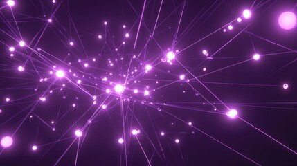 Fototapeta premium Abstract representation of big data flow with futuristic neon graphs and network connections