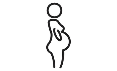妊婦のシンプルなアイコンイラスト