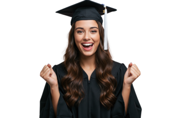 Beautiful smiling woman happy university graduate