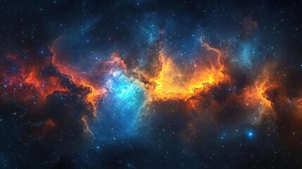 Naklejka premium Colorful nebulae in deep space