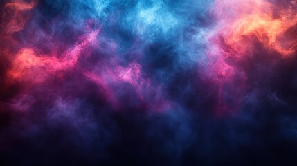 Obraz premium Colorful smoke swirls in dark background