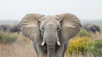 Elephant in grassy savanna