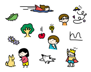 ワンポイントで使える可愛い手描きイラスト
