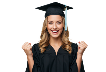 Beautiful smiling woman happy university graduate