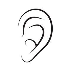Ear Line Art Icon Minimalist Vector Illustration for Social Media, Banners greeting cards and Modern Design. Perfect for branding, digital media, and creative projects.
