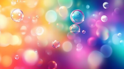 Rainbow Bubbles Abstract Background, bokeh, bubbles