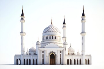 Fototapeta premium The architectural design displays a grand mosque with detailed features