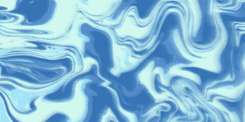 Blue wavy lines abstract background. Trendy psychedelic retro style backdrop. Waves, swirl and twirl pattern. Twisted distorted vector texture. Y2k aesthetic design