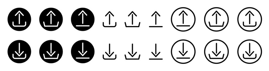 Download and Upload Icon Design for Websites Apps and Social Media Modern Vector Illustration for File Transfer Cloud Storage and Digital Interface Projects Best experience for laptop and mobile users