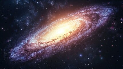 Fototapeta premium A Stunning View Depicts the Majestic Spiral Galaxy in Space