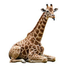 giraffe sitting PNG, isolated, transparent background, png, cutout, giraffe, animal, wildlife