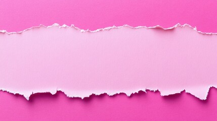 Bright pink paper with torn edges creating a creative and artistic ripped effect