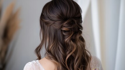 Elegant Half-Up Hairstyle with Soft Waves for Special Occasions