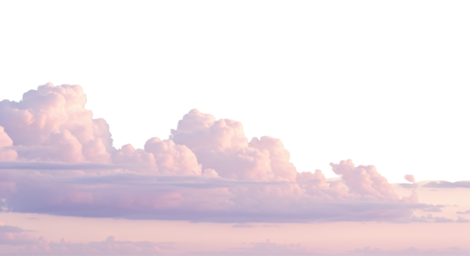 Realistic pink cloud. cutout
