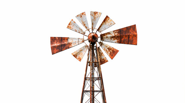 horizontal windmill isolated solar blades