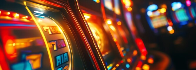 Casino slot machines jackpot winner, big win 777 casino slots illustration on yellow background concept. Generative AI