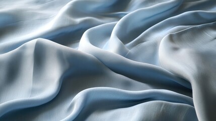 Obraz premium Softly wrinkled silk fabric in powder blue, creating a dreamy and airy effect