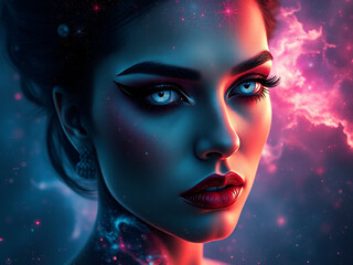 beautiful flamboyant woman portrait