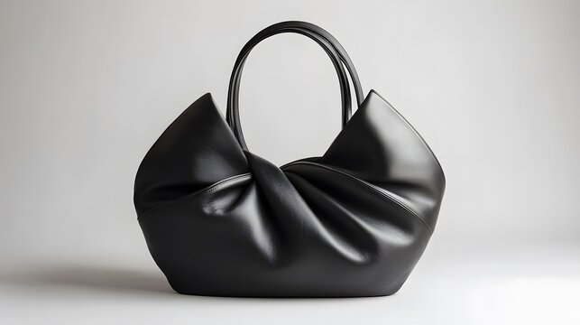 Black Pouch Bag Modern Minimalist Style / 黒い巾着バッグ モダンミニマリストスタイル