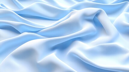 Obraz premium Wrinkled fabric in soft periwinkle blue, giving a fresh and calming aesthetic