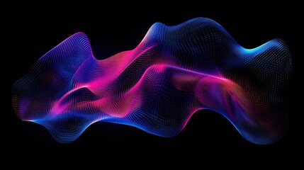Obraz premium Abstract digital swirl with neon lighting effects, creating a sense of fluid motion. -