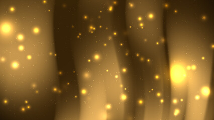 Golden background with small and large lights..