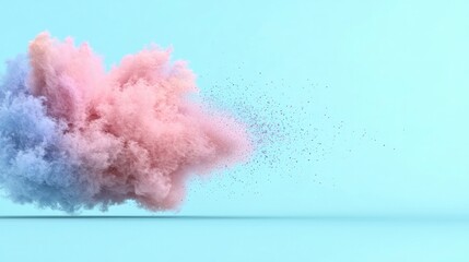 Obraz premium Abstract Pastel Cloud Burst AI Generated Art Pink Blue Explosion Texture Design