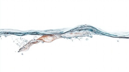 Dynamic Water Swirl Bubbles Ripple Effect Isolated on White