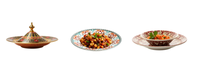 Plates with Dates and Nuts for Iftar