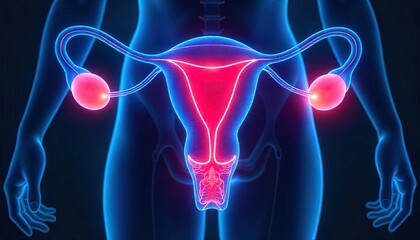 The Female Reproductive System Depicted With Vibrant Color Scheme