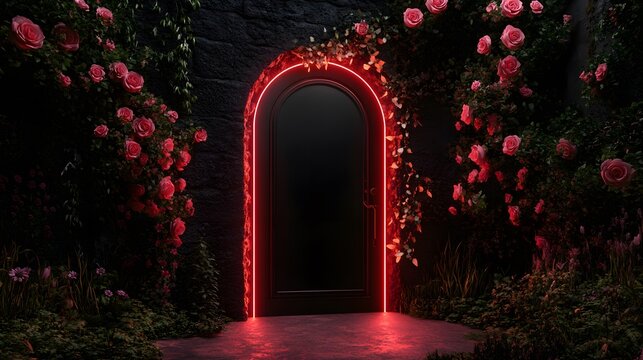 Neon Archway Dark Enchanted Garden Night / ネオンのアーチウェイ 暗い魅惑の庭の夜