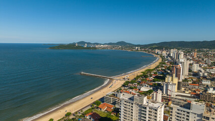 Aerial view of Balneário Piçarras, State of Santa Catarina, Brazil.	