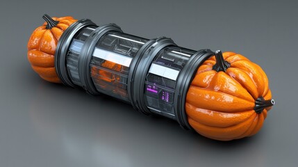 Futuristic Pumpkin Capsule with Transparent Technology and Vibrant Color