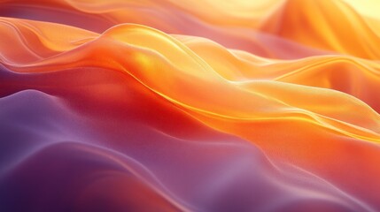 Fototapeta premium Sunset-lit silk waves, abstract background, design