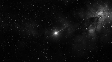 Obraz premium bright comet streaking through dark starry sky, creating stunning celestial display