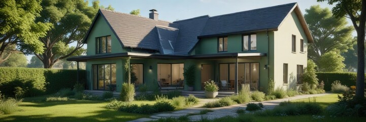 Une maison avec un jardin vert et un prix abordable, prix bas, vente immobili&egrave;re