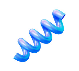 3D  abstract spiral tube with gradient transitions in blue and purple shades.