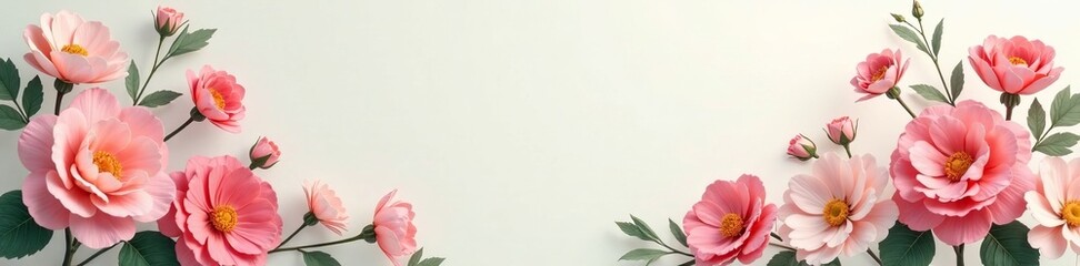 Soft pastel flowers in vintage style, ideal for wedding invitations or blog headers, delicate, soft