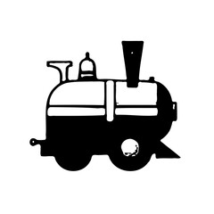 Obraz premium Monochrome Nostalgic Locomotive Illustration