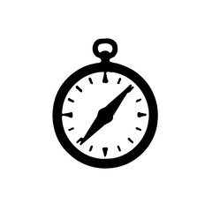 Monochrome Compass Icon Navigational Instrument