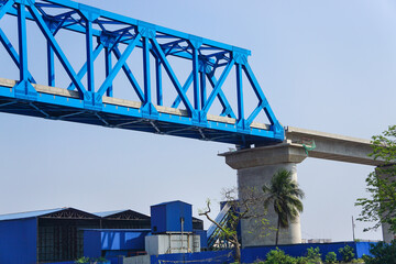 Under construction bridge over the buriganga river