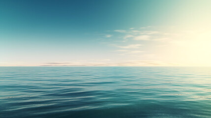 Obraz premium The ocean is calm and peaceful, with a clear blue sky above