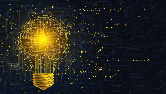 Illuminating ideas with a creative fusion of technology and nature displayed in a light bulb design