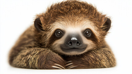 Baby sloth isolated on white background
