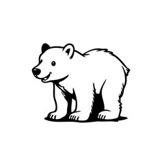 Friendly Bear Cub Cartoon Illustration Isolated