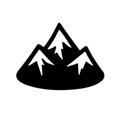 Monochrome Mountain Peaks Vector Illustration