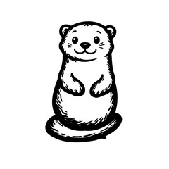 Fototapeta premium Stylized Standing Otter Illustration Design