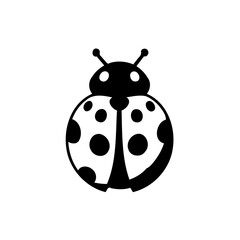 Stylized Ladybug Illustration Black and White