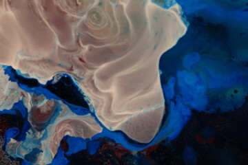 Liquid art with Ink, Paint, Mica Powder, Milk and Oils