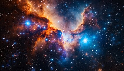 Naklejka premium Cosmic Nebula Star birth, space exploration